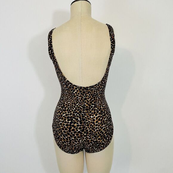 Miraclesuit Animal Print Slimming One Piece Swimsuit Womens Size 8 Ruched - Picture 8 of 11